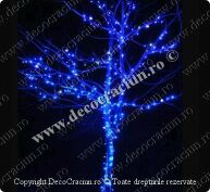 copac cu leduri albastre sir luminos exterior