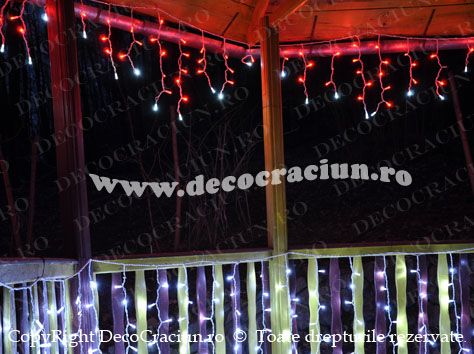 turturi luminosi exterior rosu cu alb flash