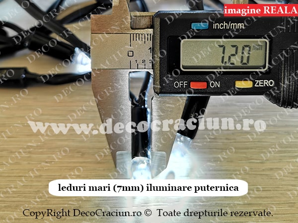 Turturi luminosi exterior 6m cablu alb cauciucat