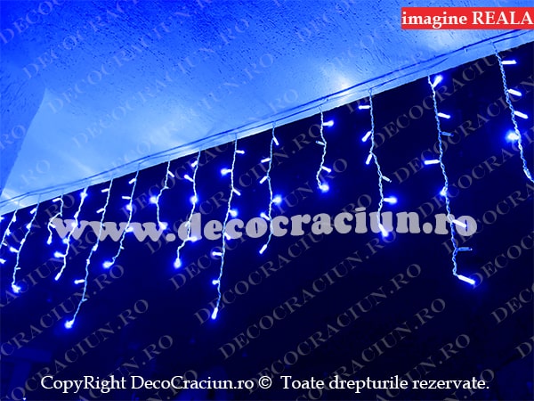 Turturi luminosi exterior 5m lungime conectabila leduri albastre