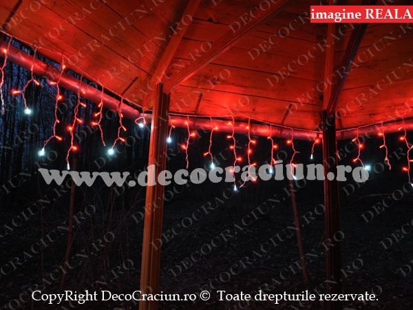 Turturi luminosi exterior leduri rosii efect flash 6m conectabili