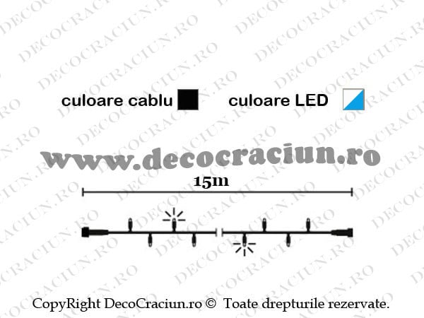 Instalatie Craciun exterior 100 leduri albastre