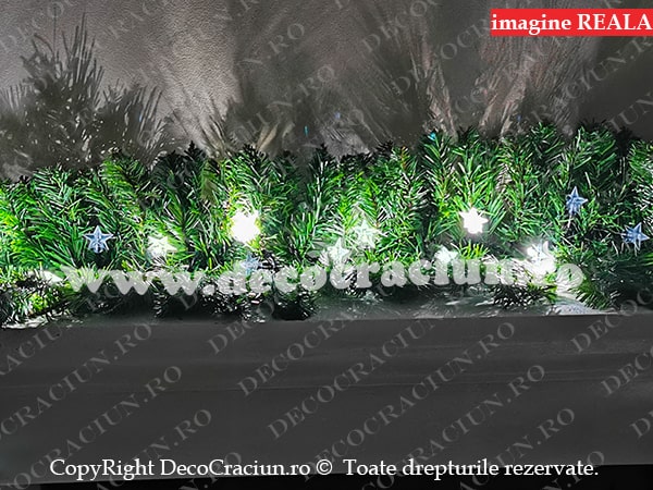Ghirlanda brad artificial leduri albe efect flash 2,7m lungime