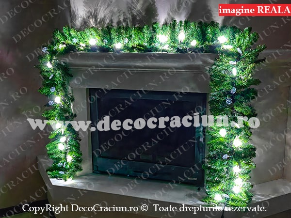 Ghirlanda artificiala brad leduri albe efect flash interior exterior