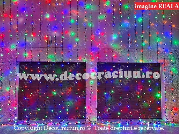 Perdea lumini exterior profesionala IP65 320 leduri colorate