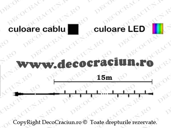 Instalatii luminoase craciun exterior 100 leduri colorate