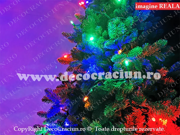 Instalatii luminoase craciun exterior leduri colorate efect stroboscopic 15m lungime