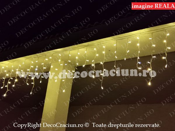 Turturi luminosi exterior franjuri streasina 4,8m lungime