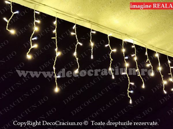 Turturi luminosi exterior franjuri streasina leduri alb cald