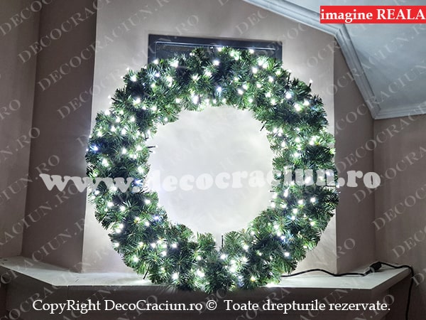 Coronita de Craciun 80cm cu luminite leduri albe