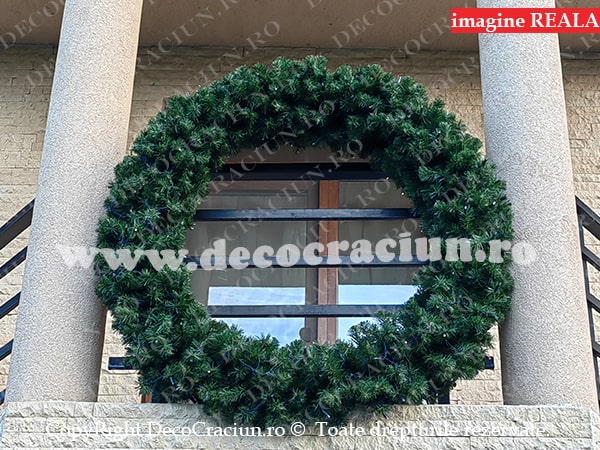 Coronita de Craciun 150cm exterior luminite alb cald