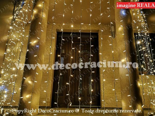 Perdea luminoasa exterior craciun 2x3m leduri alb cald