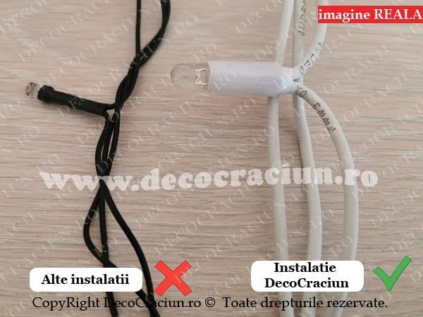 Perdea luminoasa exterior craciun cablu cauciucat