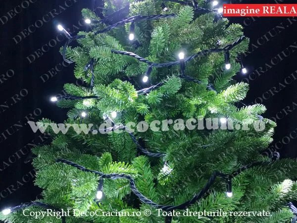 Ghirlanda luminoasa exterior 100 leduri albe 15m conectabila