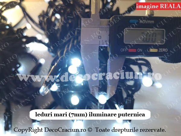 Ghirlanda luminoasa exterior profesionala 100 leduri albe efect stroboscopic