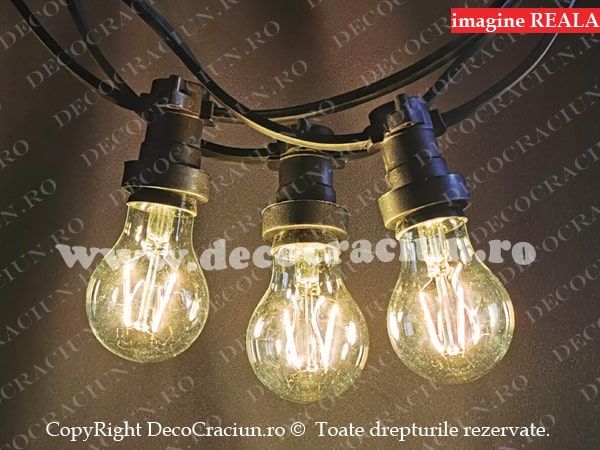 Ghirlanda luminoasa exterior leduri lumina calda statica 10m conectabila