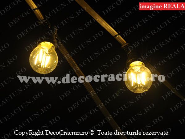 Ghirlanda luminoasa exterior 10m conectabila 10 becuri Edison lumina calda Ghirlanda luminoasa exterior IP65 becuri Edison gradina si terasa