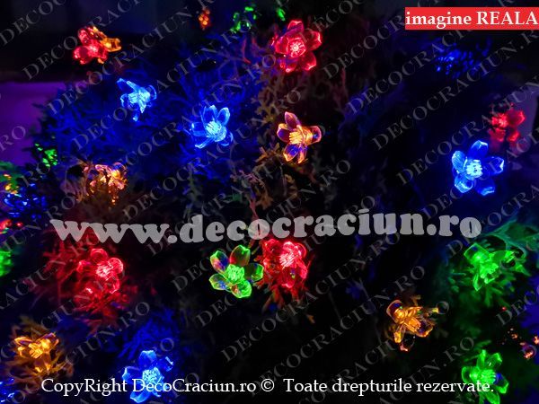 Instalatie luminoasa solara de gradina leduri multicolor