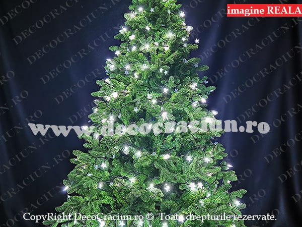 Instalatie lumini craciun exterior leduri albe flash decor stelute
