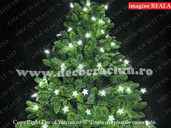 Ghirlanda luminoasa Craciun exterior leduri albe efect stroboscopic 15m
