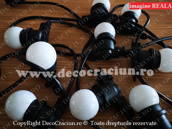 Ghirlanda luminoasa exterior 5m lungime 10 becuri lumina calda dulie E27