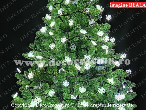 Ghirlanda luminoasa brad craciun exterior fulgi de zapada leduri albe