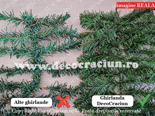 Ghirlanda brad artificial verde 2,7m lungime interior exterior
