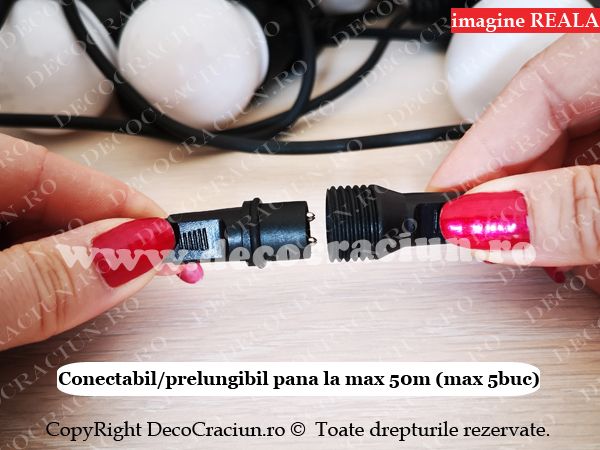 Ghirlanda luminoasa exterior 10m conectabila 50m terasa si gradina