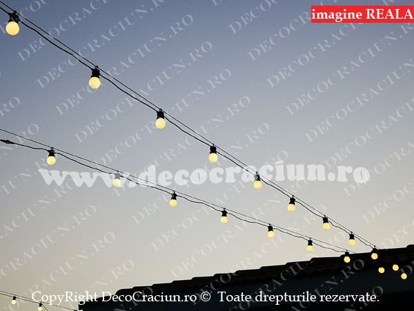 Ghirlanda luminoasa exterior 10m conectabila 20m lumini terasa si gradina