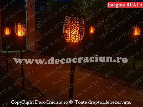 Set torte solare de gradina cu leduri efect flacara