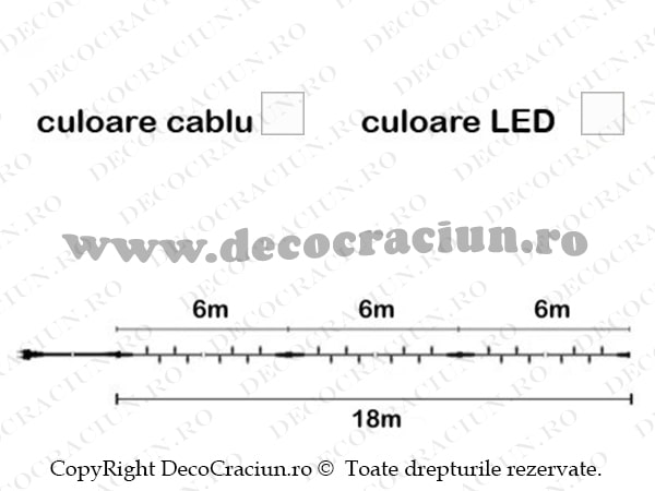 Instalatie lumini Craciun exterior 18m lungime 120 leduri alb rece cablu alb cauciucat gama profesionala