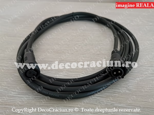 Cablu prelungitor 3m lungime ghirlande luminoase gradina exterior