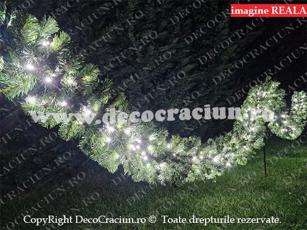 Ghirlanda artificiala brad 2,7m lungime 360 leduri alb rece efect flash