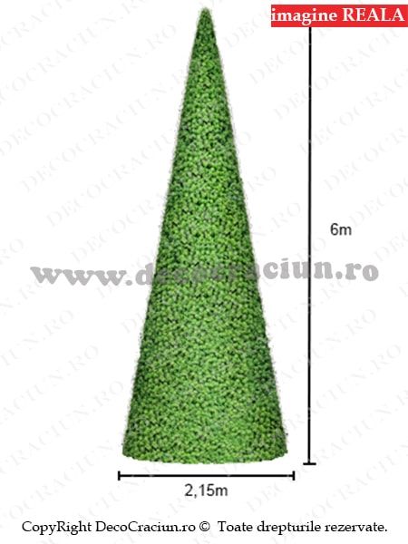Brad artificial craciun exterior 6m inaltime forma conica