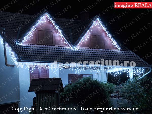 Turturi luminosi exterior franjuri streasina leduri albe