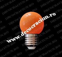 Becuri led E27 portocalii tip G45 putere 1.5W, set 10 buc