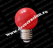 Becuri led E27 rosii tip G45 putere 1.5W, set 10 buc
