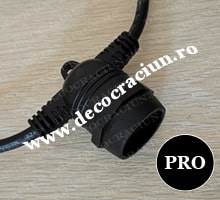 Cablu cu dulii E27 lungime 10m pentru ghirlande luminoase de exterior (FARA BECURI)