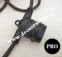 Cablu cu dulii E27 pentru ghirlande luminoase de exterior 10m lungime (FARA BECURI)