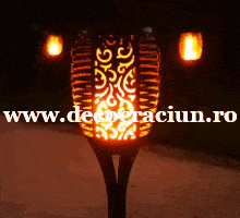 Faclie solara de gradina cu leduri efect flacara 107cm model 6 in 1