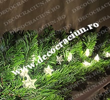 Ghirlanda artificiala Craciun leduri alb cald decor stelute