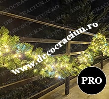 Ghirlanda brad artificial de Craciun 2,7m lungime 360 leduri alb cald efect flash