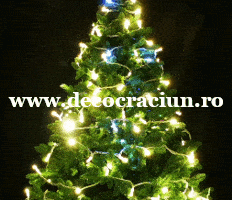 Instalatie lumini craciun exterior 18m leduri alb cald efect stroboscopic cablu alb cauciucat