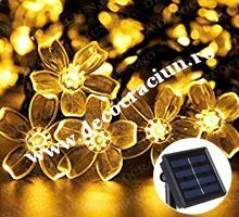 Ghirlanda luminoasa solara leduri alb cald decor flori de cires (3 buc)