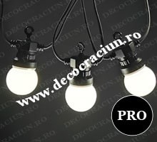 Ghirlande luminoase exterior 30m lungime becuri lumina rece