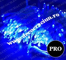 Instalatie lumini exterior Craciun 20m leduri albastre efect flash