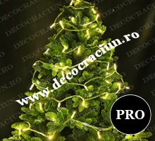 Instalatie luminoasa exterior leduri alb cald lumina statica 18m