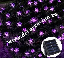 Instalatii solare cu leduri roz decor stelute (3 buc)