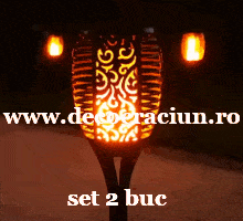 Lampa solara tip flacara torta solara efect flacara Tiki (2 buc)