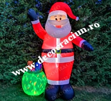 Mos Craciun gonflabil 2,4m inaltime decoratiune craciun exterior